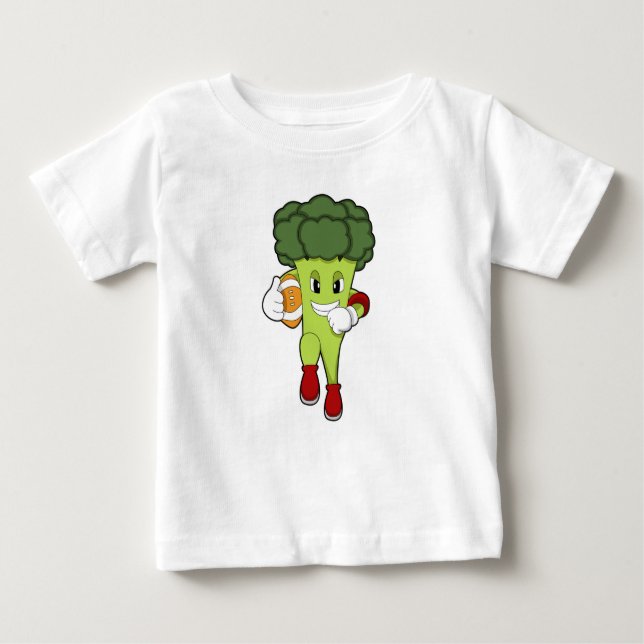 Camiseta Para Bebê Broccoli no Futebol (Frente)