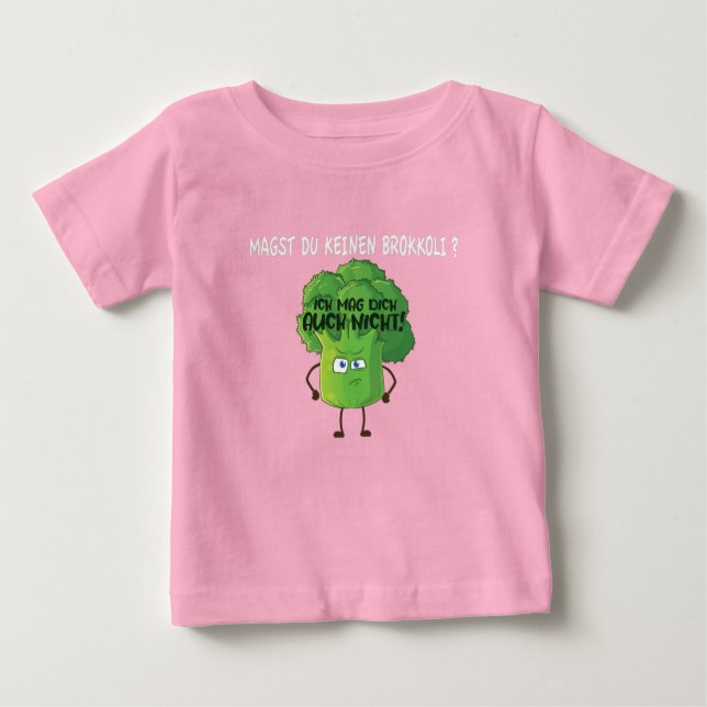 Camiseta Para Bebê Brócolis de Cartoon Bonito Você não gosta de Bróco (Frente)