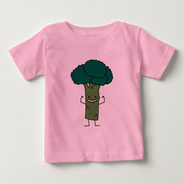 Camiseta Para Bebê Brócolos que dobram o vegetal feliz do verde da (Frente)