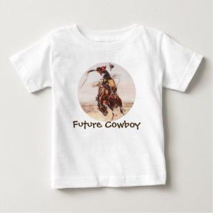 Camiseta Para Bebê Bronc Rider "Future Cowboy"