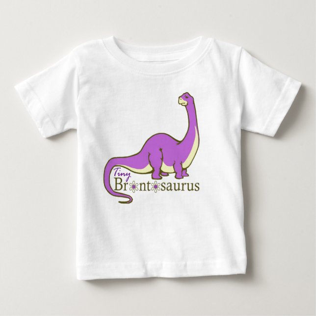 Camiseta Para Bebê Brontosaurus minúsculo, roxo (Frente)