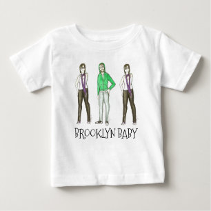 Camiseta Para Bebê Brooklyn Baby NYC Williamsburg Hipster Nova York