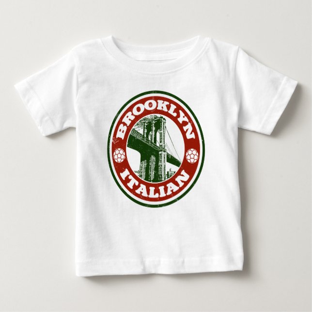 Camiseta Para Bebê Brooklyn New York - Italianos (Frente)