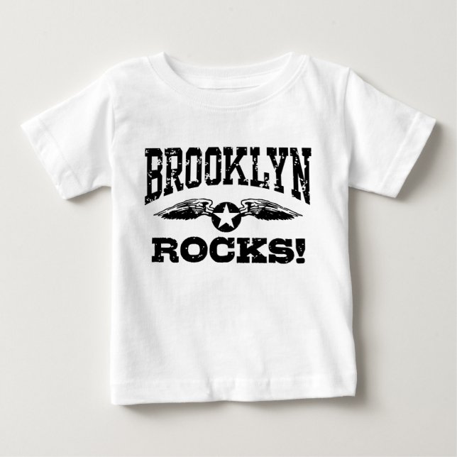 Camiseta Para Bebê Brooklyn Rocks (Frente)