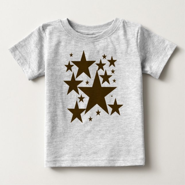 Camiseta Para Bebê Brown Star T-Shirt (Frente)