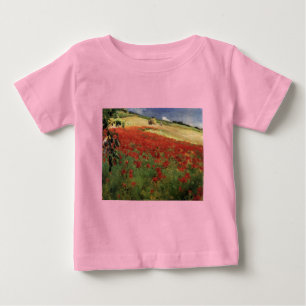 Camiseta Para Bebê BRUCE, William Blair papoila flores vermelhas da p
