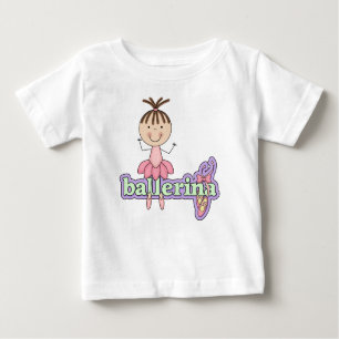 Camiseta Para Bebê Brunette Ballerina - Bebê Rosa Tutu Bodydress