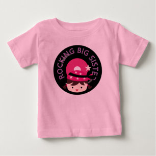 Camiseta Para Bebê Brunette Rocking Big Sister