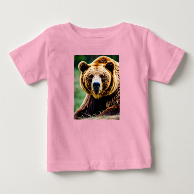 Camiseta Para Bebê Bruno, o Urso Corajoso (Frente)