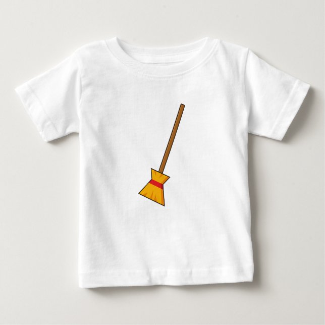 Camiseta Para Bebê Bruxa Broom (Frente)