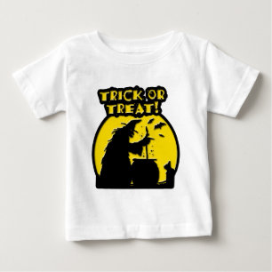 Camiseta Para Bebê Bruxa de Halloween