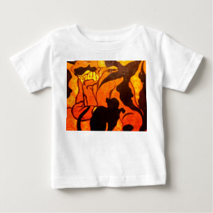 Camiseta Para Bebê Bruxa de Halloween com um Gato Negro