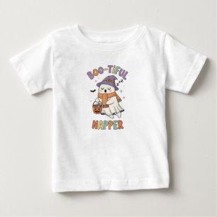 Camiseta Para Bebê Bruxa de Halloween Dormindo Fofa Fantasma Adormeci