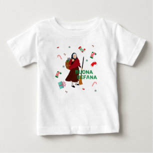 Camiseta Para Bebê bruxa de natal buona Befana