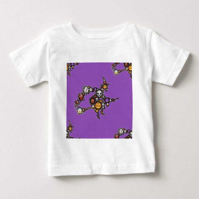 Camiseta Para Bebê bruxa emoji (Frente)
