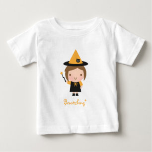 Camiseta Para Bebê Bruxa Menina Fofa, Halloween Encantador