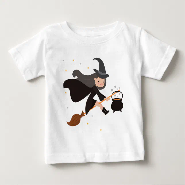 Bruxa bonita t-shirt com seu gato preto, t-shirt e etiqueta, bruxa