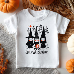 Camiseta Para Bebê Bruxas de Desenho Animado Fofo Garotas Serão Garot