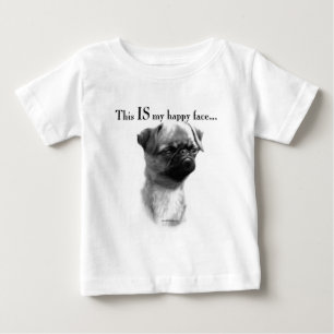 Camiseta Para Bebê Bruxelas Griffon Happy Face