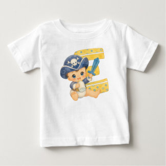 Camiseta Para Bebê Buchstabe "E": Kleiner Piratenkapitän Baby