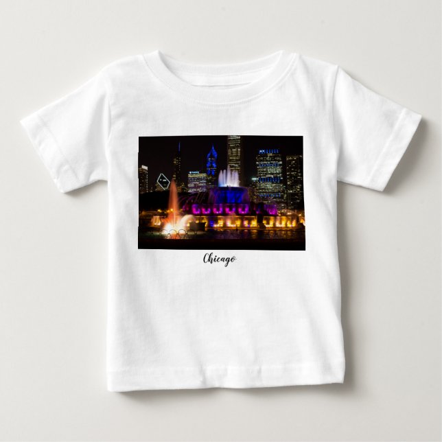 Camiseta Para Bebê Buckingham Fountain Chicago (Frente)