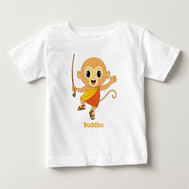 Camiseta Para Bebê Buddha Monkey™ (Frente)