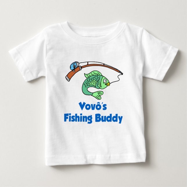 Camiseta Para Bebê Buddy de Pesca do Vovo (Frente)