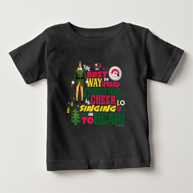 Camiseta Para Bebê Buddy, o Elf | Citação Gráfica Cheia de Natal (Frente)