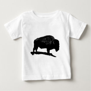 Camiseta Para Bebê Buffalo Preto e Branco