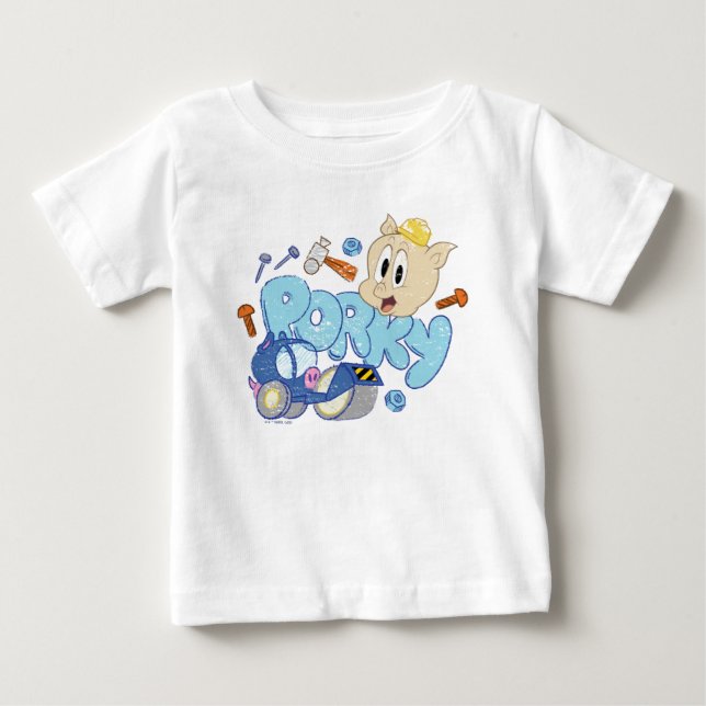 Camiseta Para Bebê BUGS BUNNY BUILDERS™| Arte do Esboço do Porky (Frente)