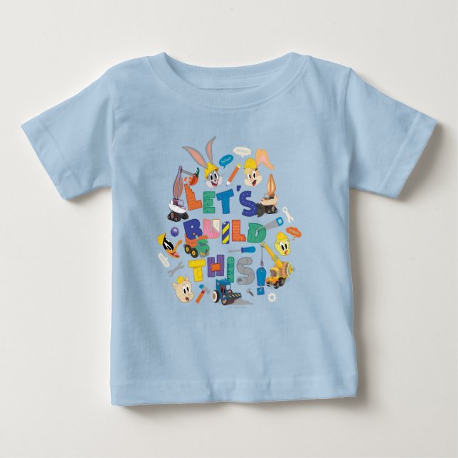 Camiseta Para Bebê BUGS BUNNY BUILDERS™| Colagem "Vamos Construir" (Frente)