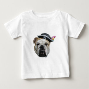 Camiseta Para Bebê Buldogue do pirata