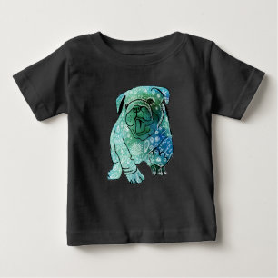 Camiseta Para Bebê Buldogue Francês Mandala Art Organic Bodway