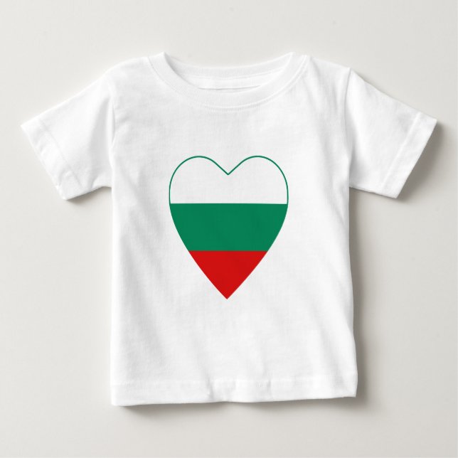Camiseta Para Bebê Bulgária Flag Heart Shirt (Frente)