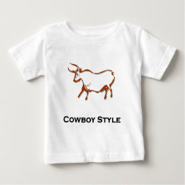 Camiseta Para Bebê Bull Cowboy Style Brown