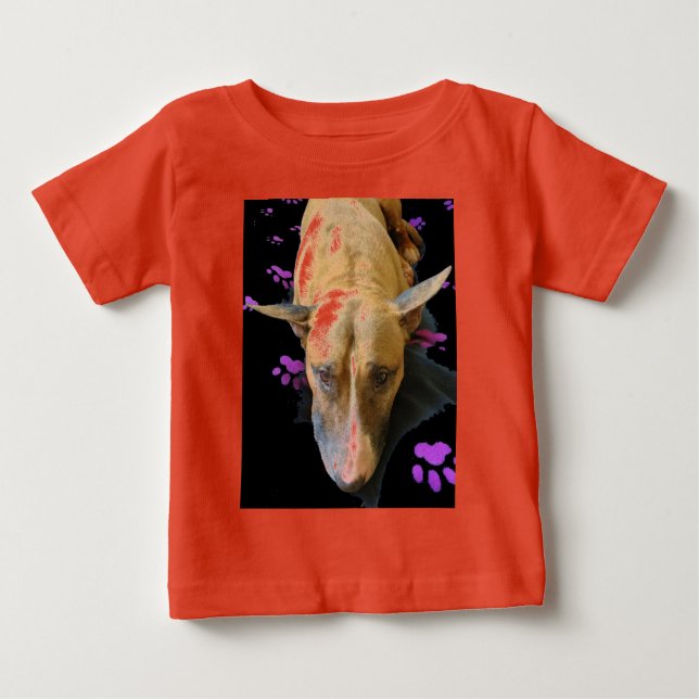 Camiseta Para Bebê Bull Terrier Criança Baby Shirts (Frente)