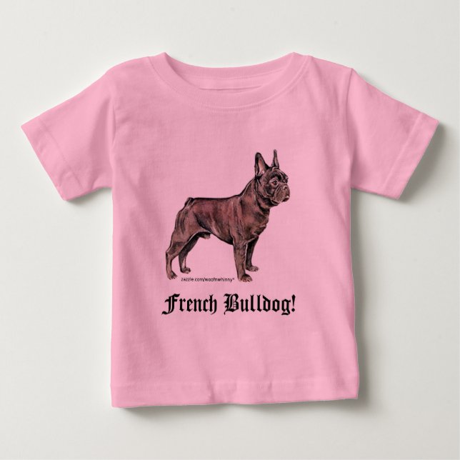 Camiseta Para Bebê Bulldog francês! (Frente)