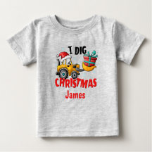 Bulldozer I Dig Christmas Personalised T Shirt