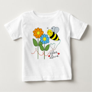 Camiseta Para Bebê Bumble a abelha com amor da abelha das flores