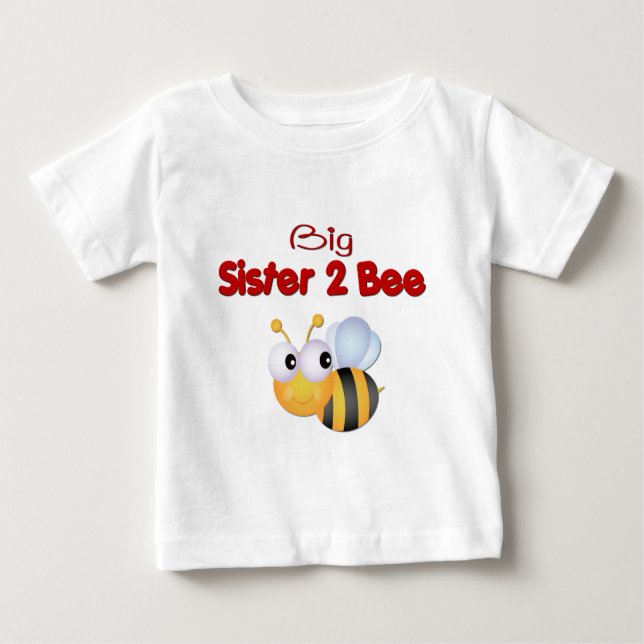 Camiseta Para Bebê Bumble Bee Big Sister (Frente)