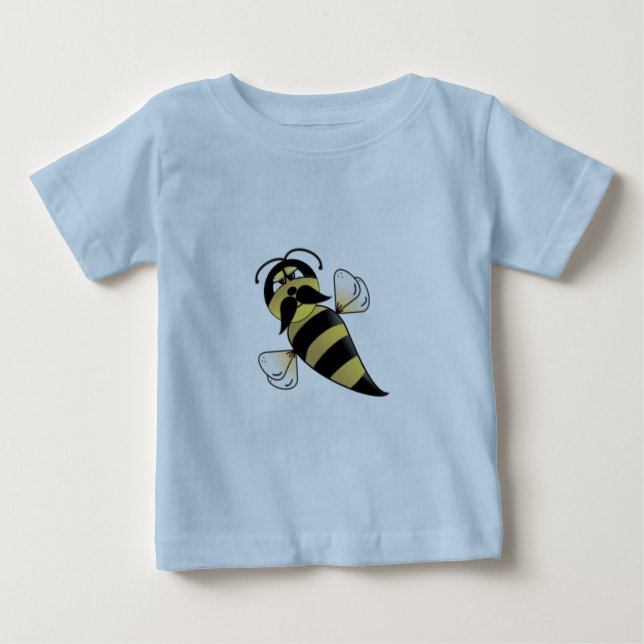Camiseta Para Bebê Bumble Bee com bigode (Frente)