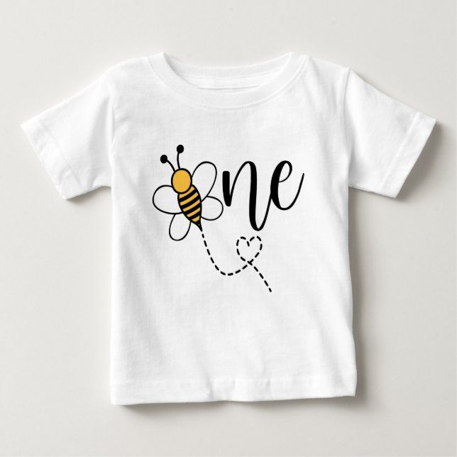 Camiseta Para Bebê Bumble Bee Pareceu-Me Um Bebê primeiro aniversario (Frente)