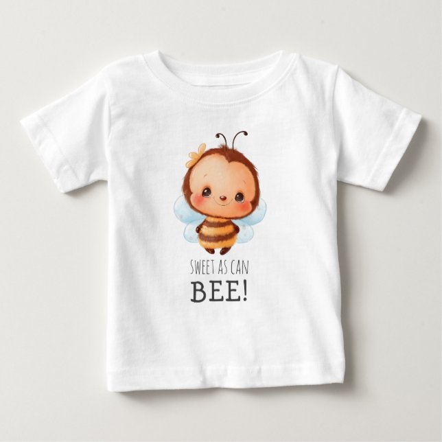 Camiseta Para Bebê Bumblebee Bonito como Abelha (Frente)