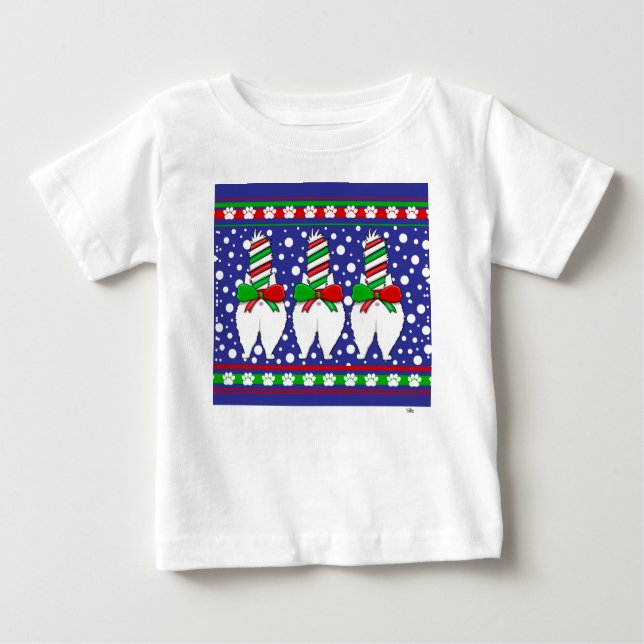 Camiseta Para Bebê Bumbum de Natal Verde (Frente)