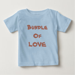 Camiseta Para Bebê BUNDLE DO AMOR - Azul-Cinto Simples / Marrom