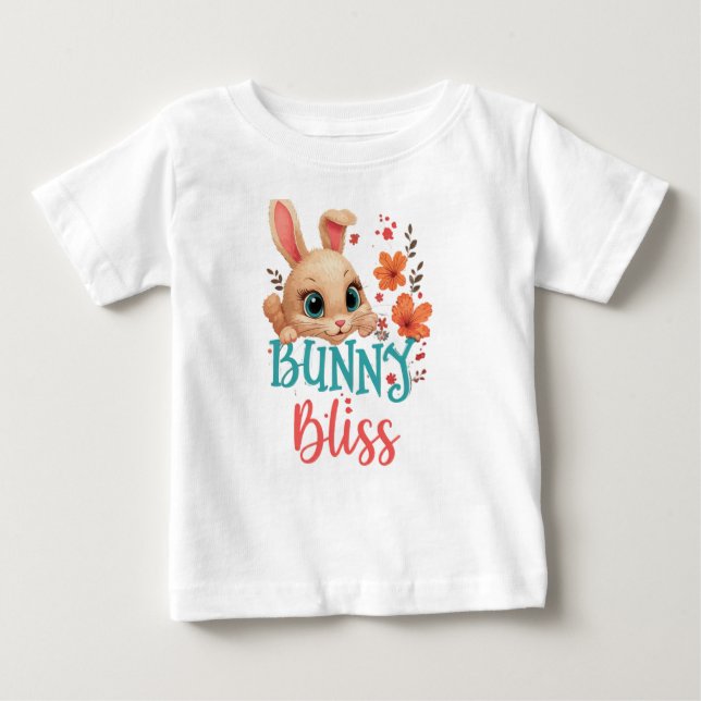 Camiseta Para Bebê Bunny Bliss: Soft e Sweet (Frente)