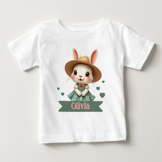 Camiseta Para Bebê Bunny com Tipografia Nome (Frente)