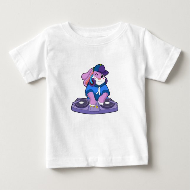 Camiseta Para Bebê Bunny como músico com Mixer (Frente)