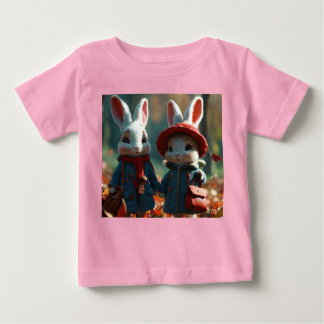 Camiseta Para Bebê Bunny Duo no estilo Pixar Teto Bebê
