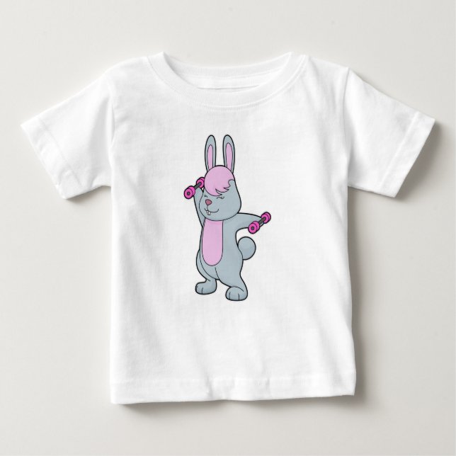 Camiseta Para Bebê Bunny Malhação Dumbbell (Frente)
